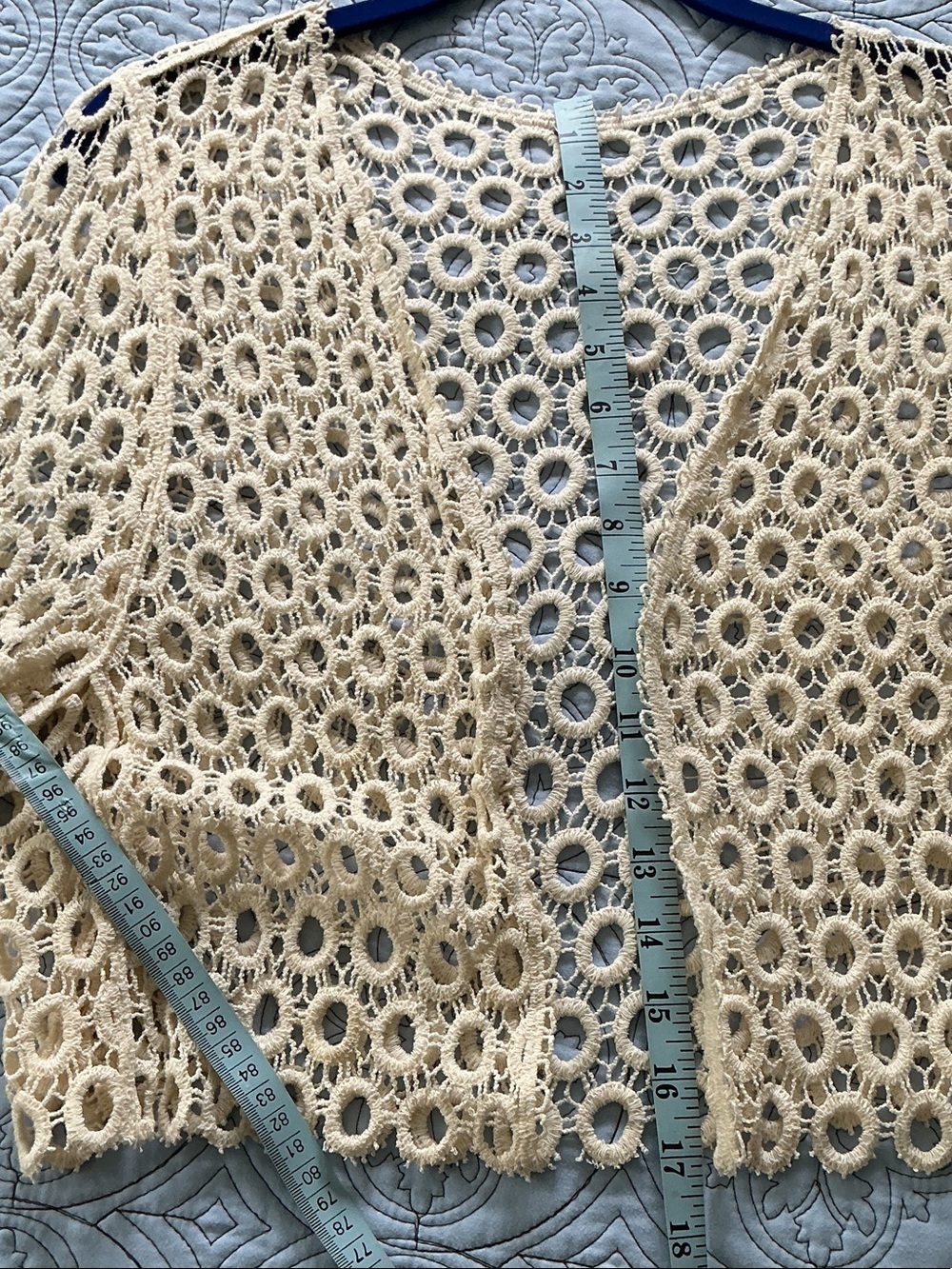Open Crochet Cardigan - Cream - Picture 2 of 3